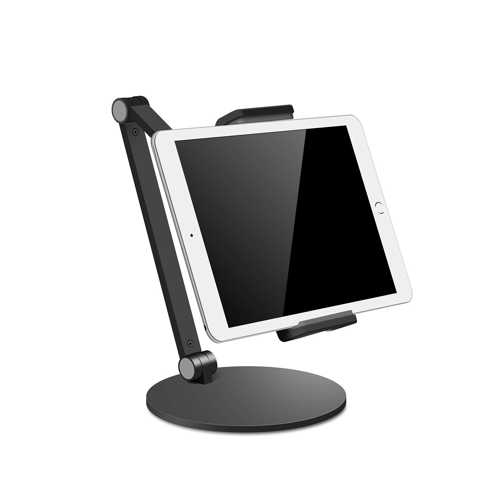 Thingy Club Tablet Stand Holder, Tablet Mount for Desk,360 Degrees Rotating Cell Phone Stand, Compatible with 4.7"-12.9" Screen iPhone Samsung, iPad, Nintendo Switch, Kindle, eBook Reader (Black)