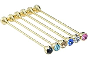 VVCOME Sparkling Czech Crystal Stone Collar Bar Tie Necktie Pins Shirt Collar Stud Bar for Men with Gift Box