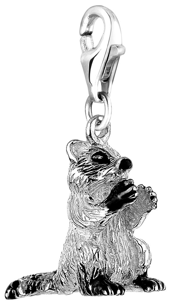 Nenalina Charm Raccoon Pendant, for All Brands of Charm Bracelets and Necklaces, Made of 925 Sterling Silver, 714078-001