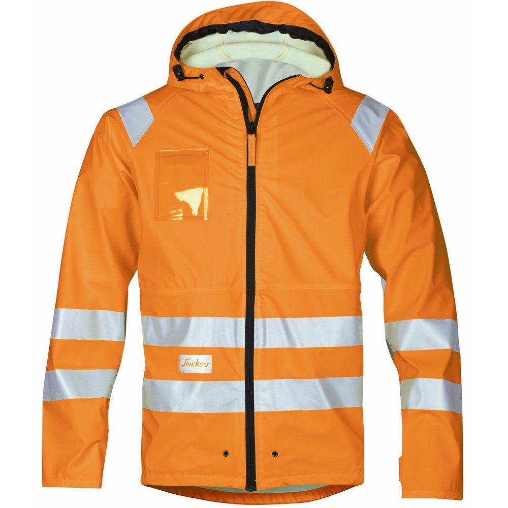 Snickers 82335500003 Size X-Small Class 3 "High-Vis Rain Jacket - Orange