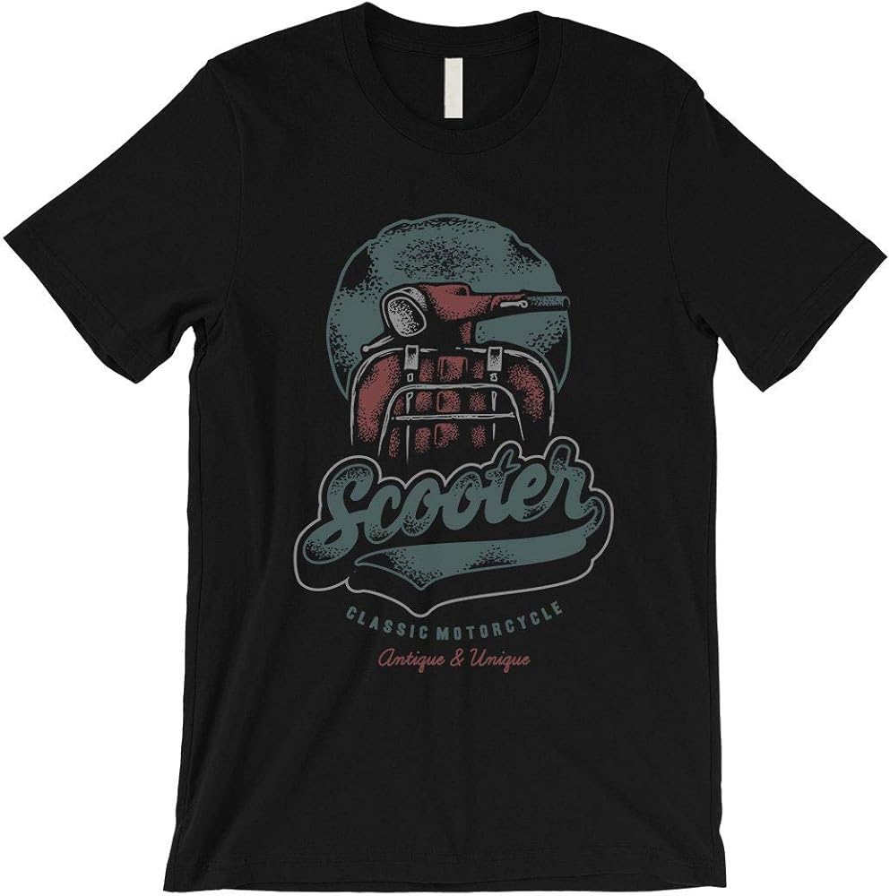 Printing Scooter Classic Mens Crew Neck Unique Vintage Graphic Tee T