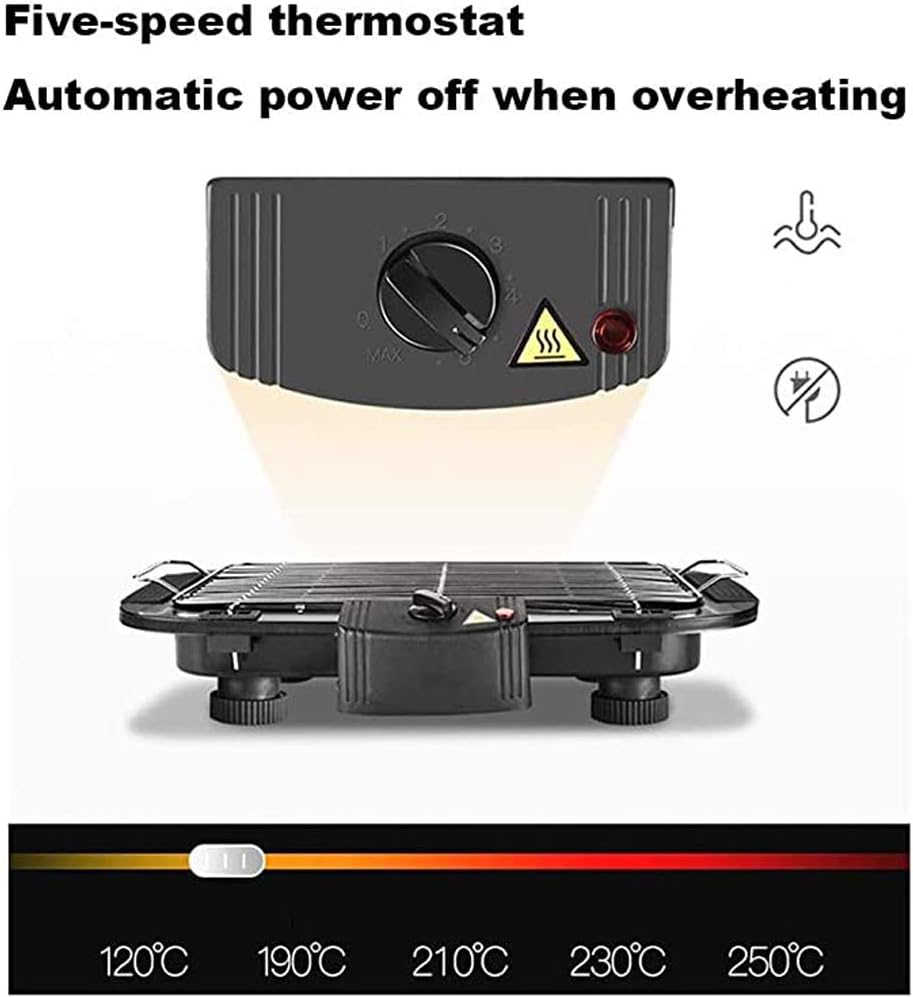 review Mr. Long Smokefree Electric Barbecue Grill Table BBQ Grilling 1300W High Power fit Home Camping Travel Hiking (Applicable to Multiple Grilling Methods)