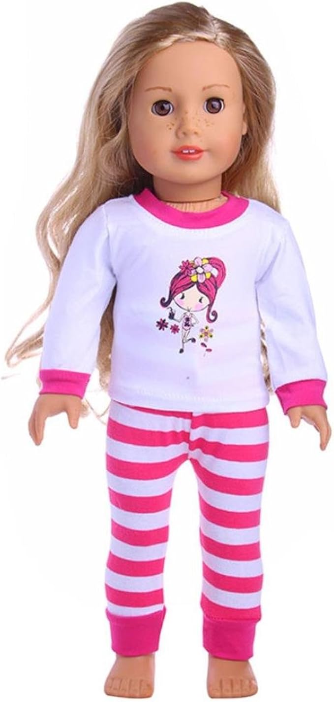 Sunward Baby Boys Cute Strip Pjs For American Doll- 18 Inch Doll Clothes