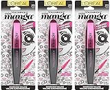 L'oreal Paris Voluminous Miss Manga Mascara, 373 Black (3 Pack)