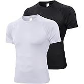 Compression Shirt Men Short Sleeve Workout T Shirts Cool Dry Gym Running Tops Athletic Base Layer Undershirts Basketball