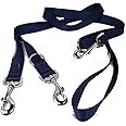 2 Hounds Freedom Multipurpose 1 Inch Euro Pet Leash 4 to 8 Foot or Double Dogs with Detachable Handle Navy
