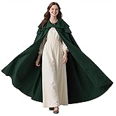 Joukavor Renaissance Hooded Cloak for Women Men Adult Medieval Cape for Renfaire