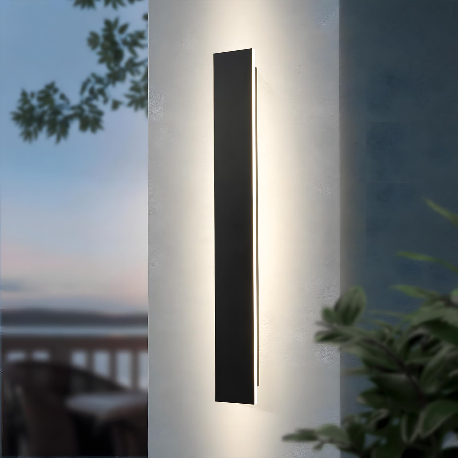 ZTWLEED LED Outdoor Wall Lights,12W Wall Lamp Natural White 4000K,Waterproof Exterior Acrylic Long Outdoor Wall Light for Garden Villa Porch Terraces Garage,60CM