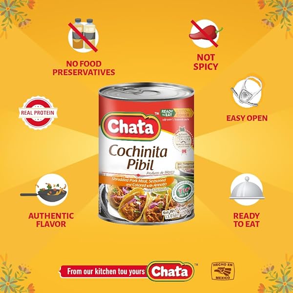 CHATA COCHINITA PIBIL, SHREDDED PORK MEAT WITH ANNATTO SEASONING, 13.05 OZ, PACK OF 1