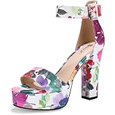 IDIFU IN5 Sabrina Platform Block Chunky High Heels Ankle Strap Heeled Sandals Sexy Wedding Party Dress Shoes for Women Open Toe Heels
