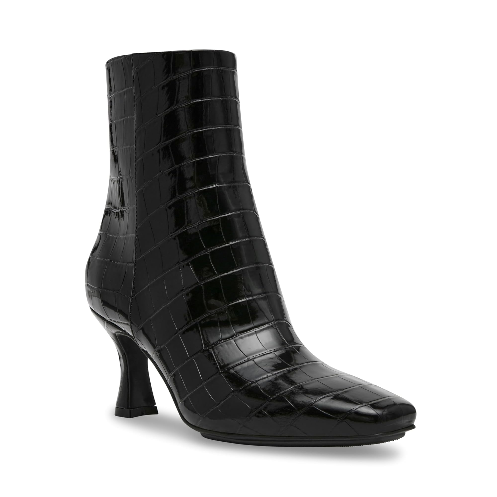 Anne Klein Women’s Pablo Ankle Boot, Black Croc, 9