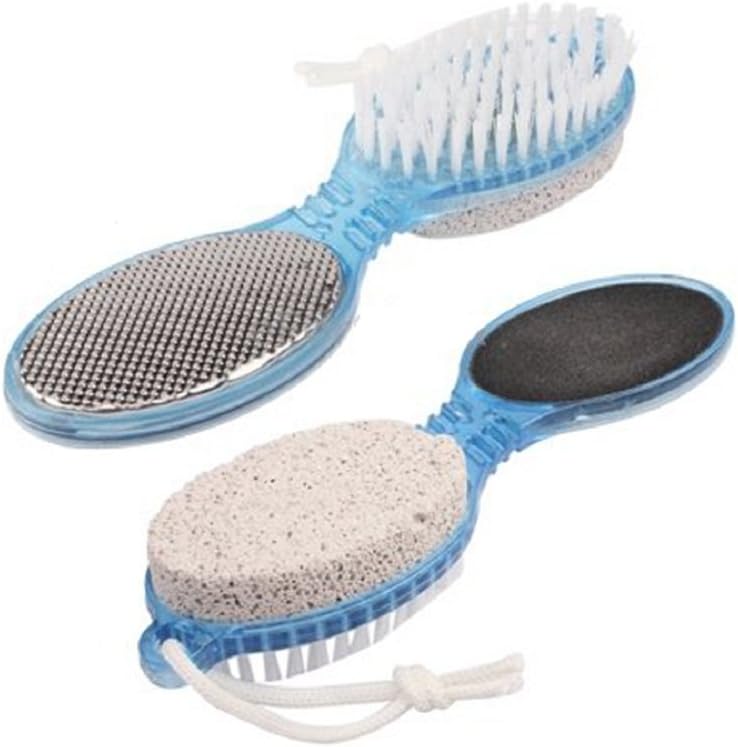 Seema 4 in 1 Multi use Pedicure Paddle Brush - 4 Step Pedicure (Cleanse, Scrub, File and Buff) - (Color may vary)