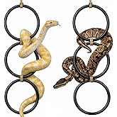 2PCS Snake Climbing Rings for Ball Python - Enrichment Toys for Corn Snake | Reptiletank Cage Decor Habitat Accessories | Terrarium, Bearded Dragon, Chameleon, Iguana, Gecko, Lizard, Parrot