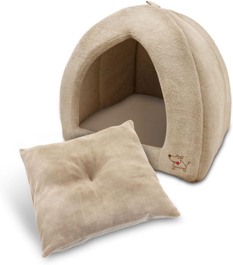 Best Pet Supplies, Inc. Best Pet SuppliesPet Tent-Soft Bed for Dog & Cat, Inc. - Tan, 19" x H: 19" : Pet Supplies
