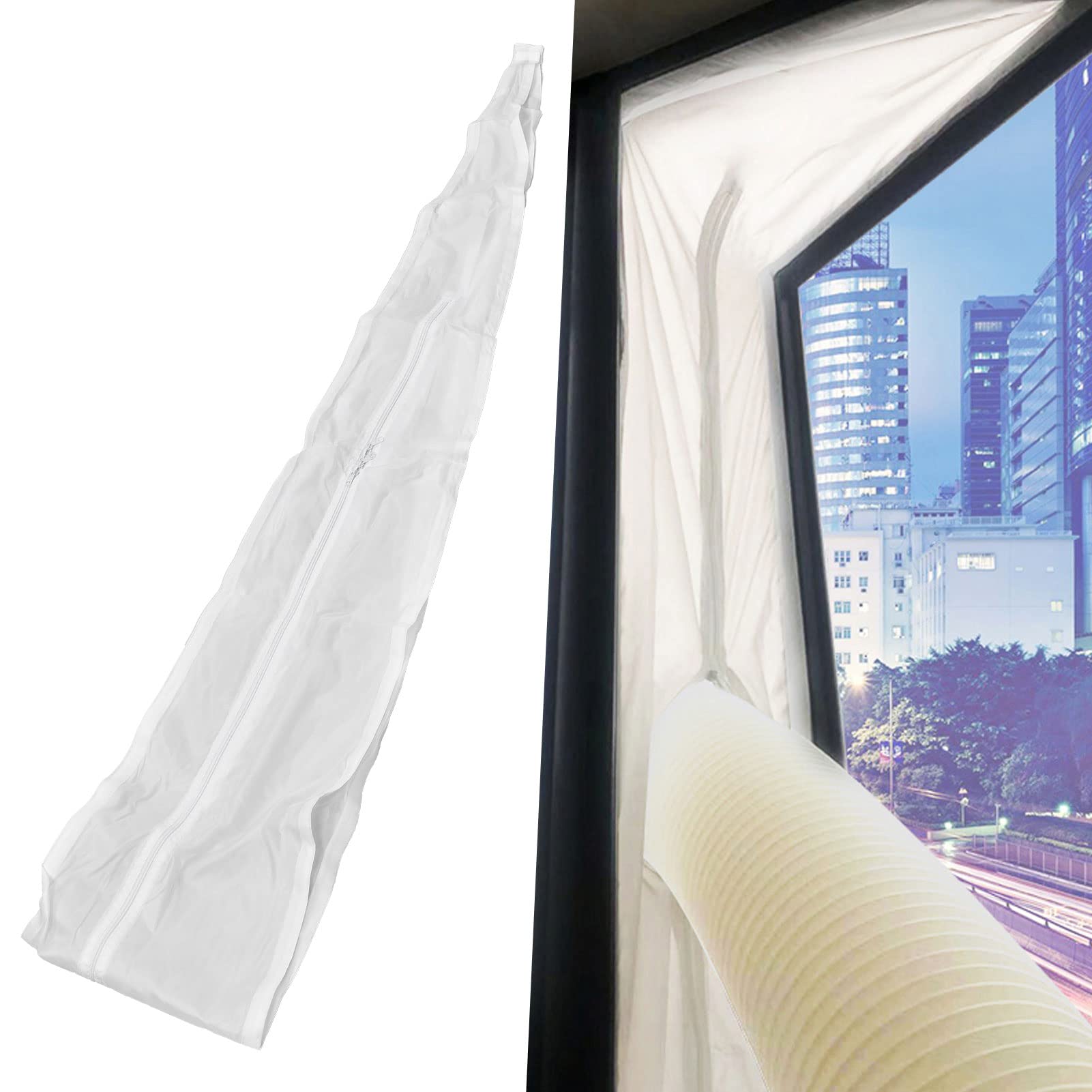 EVTSCAN Portable Mobile Air Conditioner Window Seal Kit Soft Sealing Baffle Window Sealing Cloth for Energy Efficiency Dust Rain Protection (4m)