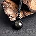 iSTONE Unisex Genuine Round Gemstone Beads Pendant Necklace with Adjustable Nylon Cord 25 Inch (Gold Sheen Obsidian)