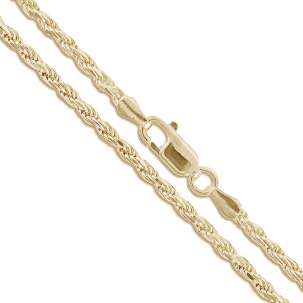 14k Yellow Gold Diamond-Cut Rope Link 