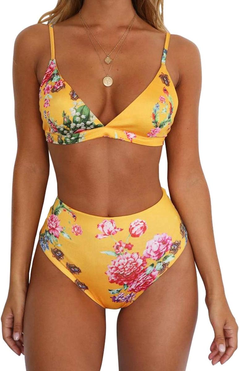yellow and black leopard swimsuit