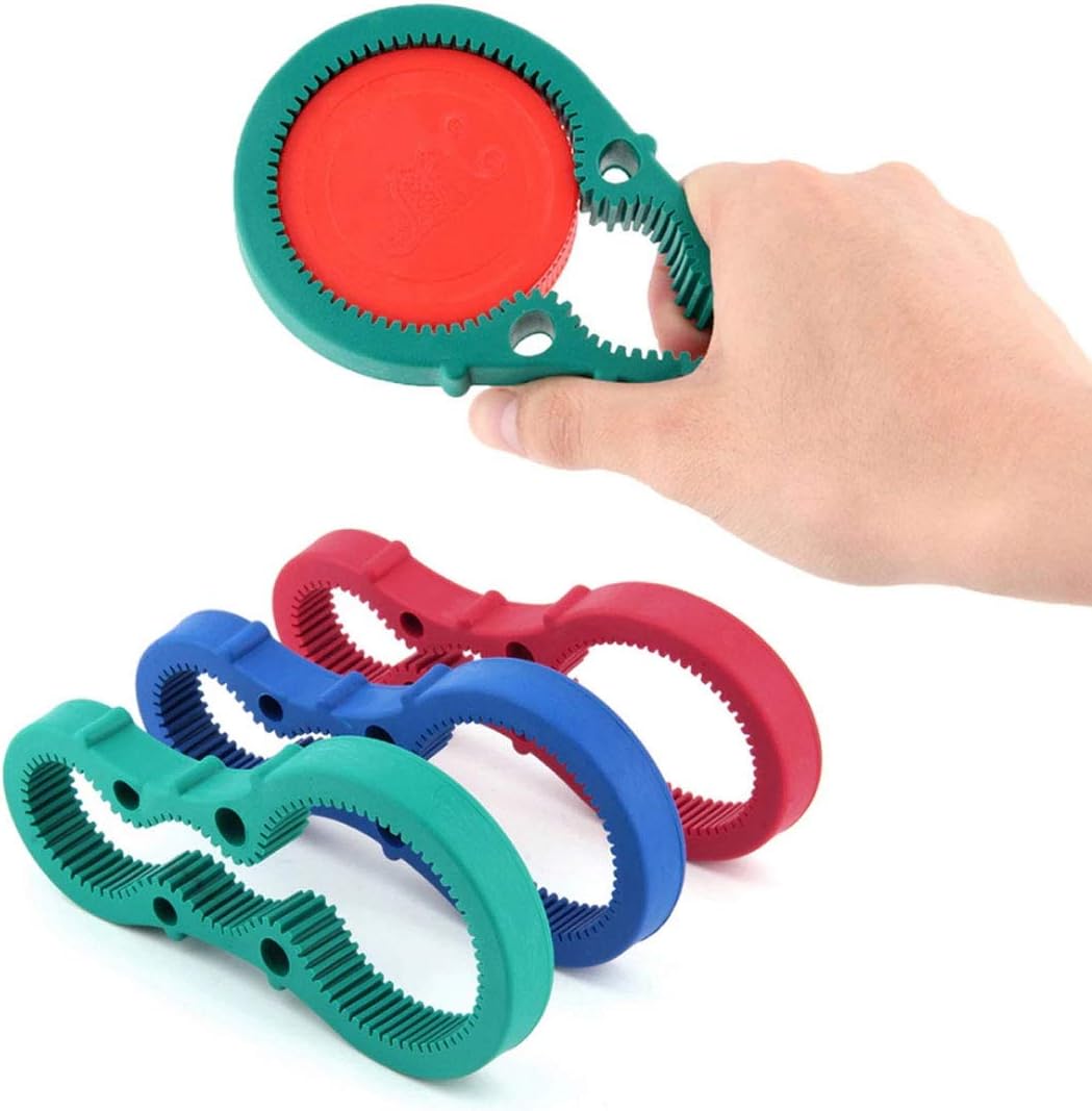 3in1 Container Bottle Jar Lid Can Opener Hand Easy Twist Kitchen Tool Silicon Jar Opener Screw Cap Jar Bottle Wrench Red, Green, Blue Random color (Multicolored)