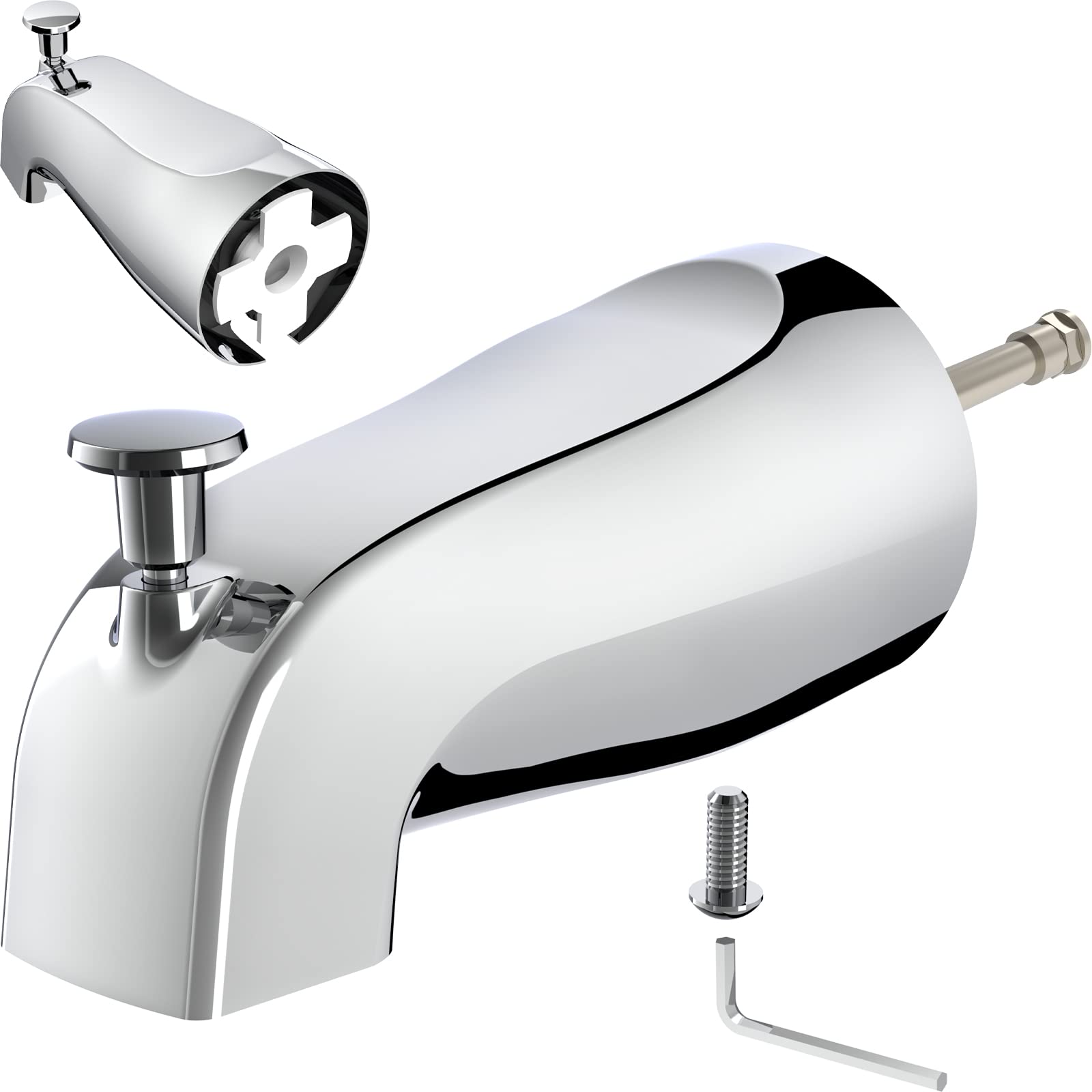 Photo 1 of Gold Hao The Bathroom Universal Slip-On Tub Spout with Diverter - Compatible with American Standard 8888026.002 Tub Spout, 5" Bathtub Faucet, Fits 1/2" Copper Piper (5/8" Diameter) - Chrome