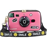 KUANG! Women Fashion Camera Shaped Crossbody Handbag PU Leather Vintage Shoulder Bag Novelty Clutch Box Purse