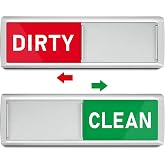 PSLER Dishwasher Magnet Clean Dirty Sign - Acrylic Slider Indicator Silver | Clean Dirty Magnetic Indicator for Dishwasher &amp; Refrigerator, Kitchen Decor for Apartment, Home, Housewarming Gift
