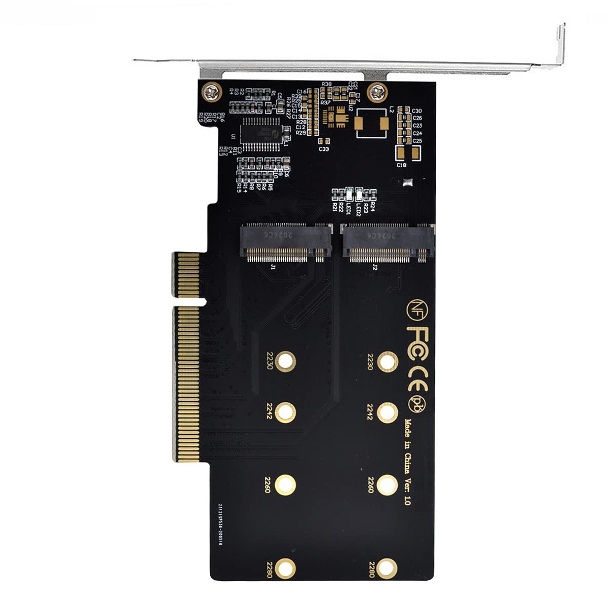 Chenyang Dual 2X NVME M.2 AHCI to PCIE Express 3.0 Gen3 X8 X16 Raid Card VROC Raid0 Hyper Adapter (Only Supports motherboards with Detachable PCI-E Channels)