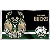 Milwaukee Bucks Dual Logo Indoor Outdoor Flag Banner