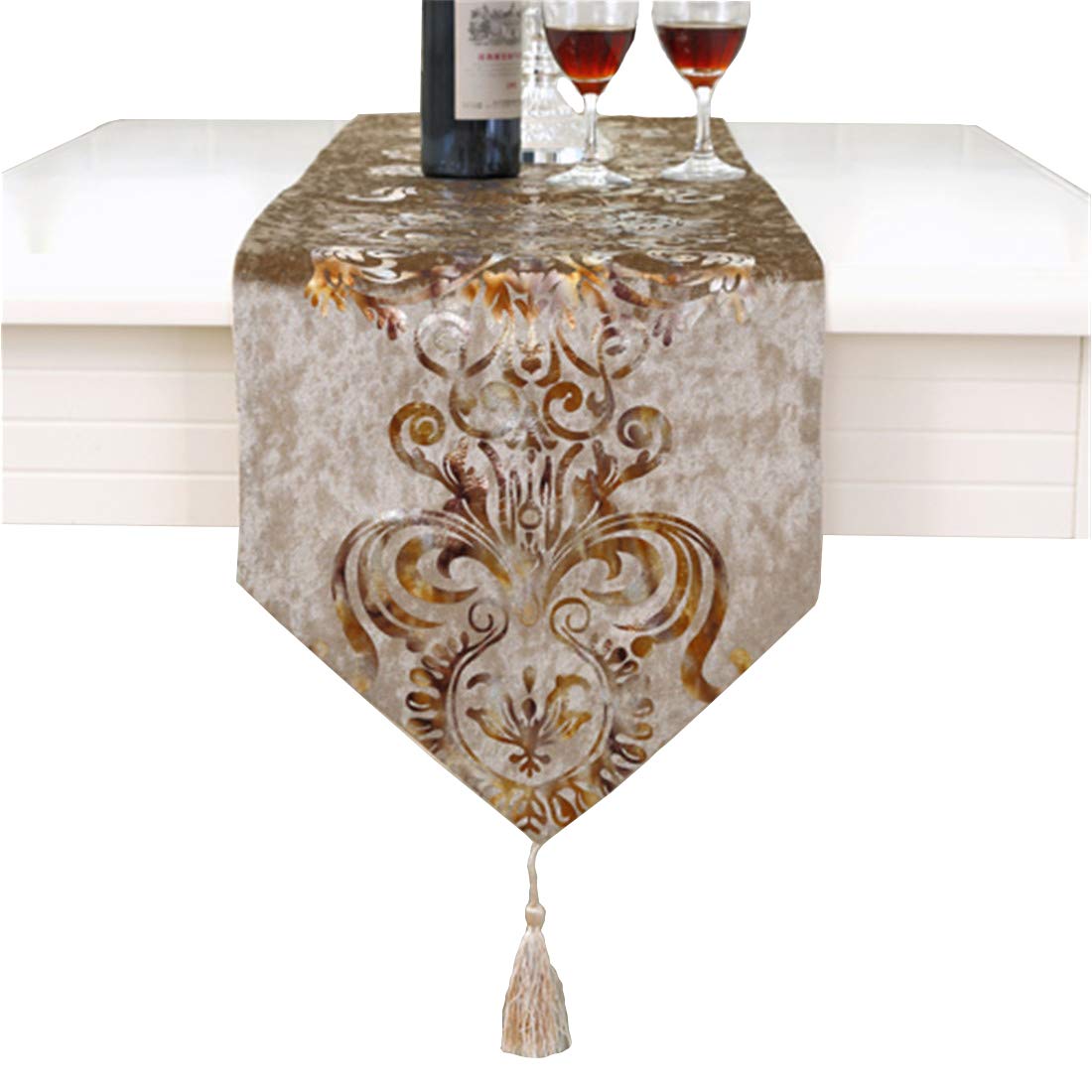 Best gold damask table runner