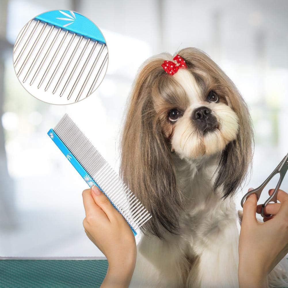 Stainless Steel Pet Grooming Comb for Dogs and Cats - Anti-Static Hair Shedding Brush with Different Spaced Rounded Teeth, 3 Colors - Image 3