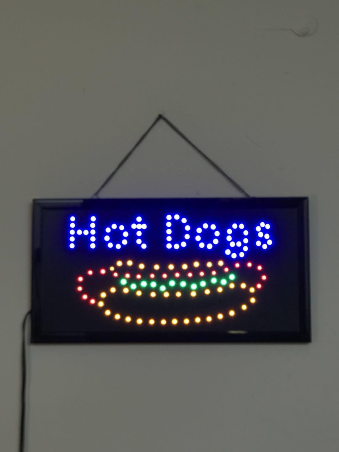 UPSUN Bright LED Neon Light Animated Motion Open Sign for Hot Dogs Fast Food Restaurant Store Shop