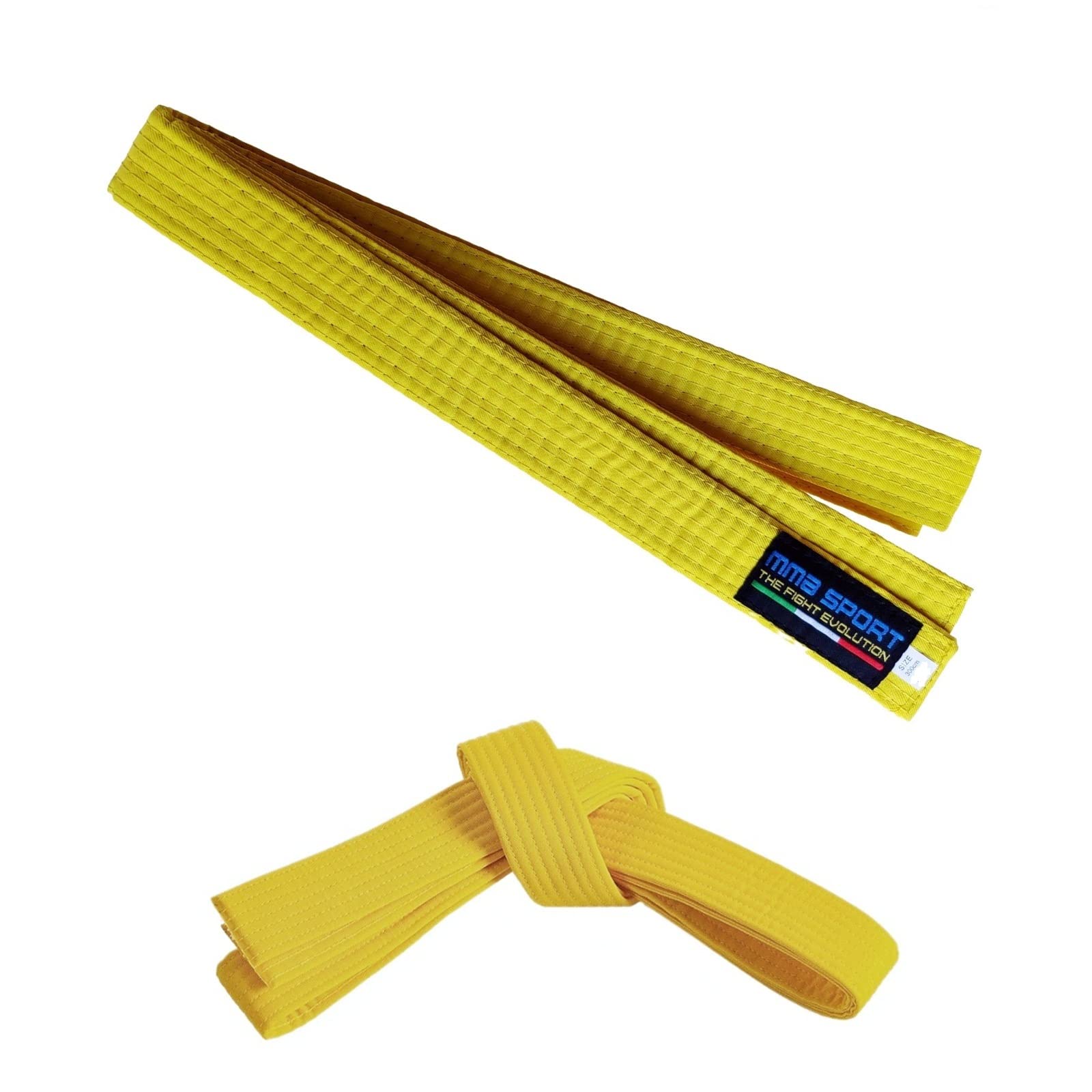 mmasport Judo Aikido Taekwondo Martial Arts Cotton Karate Belt (300 cm, Yellow)
