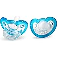 RaZbaby Jollypop Pacifier for Newborns & Up, USA Made, Natural Shaped Orthodontic Binky, Lovingly Shared in NICUs & Hospitals Worldwide, Medical-Grade 100% BPA-Free - 0-3 Months, 2 Pack - Blue