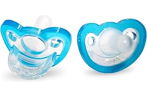 RaZbaby JollyPop Baby Pacifier Newborn, 0-3m, Blue, Double Pack