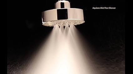 Aquieen H2Micro 4 Round 5 Function Mist & Rain Overhead Shower, Silver