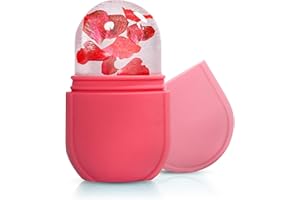 PASNOWFU Ice Cube Face Roller, Eyes and Neck, Brighten Skin & Enhance Your Natural Glow, Reusable Facial Treatment, Ice Cube Roller to Tighten Skin & De-Puff The Eye Area, Mini and Cute Size (Pink)
