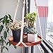 Supla 1 Pcs Macrame Hanging Shelf Macrame Plant Wooden Shelf Hanger Swing Shelf Floating Shelf Hanging Succulent Wall Planter and 2 Pcs Ceiling Screw Hooks Mother's Gift