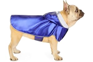 WEESIBER Waterproof Dog Raincoat - Reflective Dog Rain Coat, Lightweight Dog Rain Jacket with Harness Hole, Pet Rainwear Dog Poncho Slicker with Hoodie for Dog Walking (Medium, Blue)