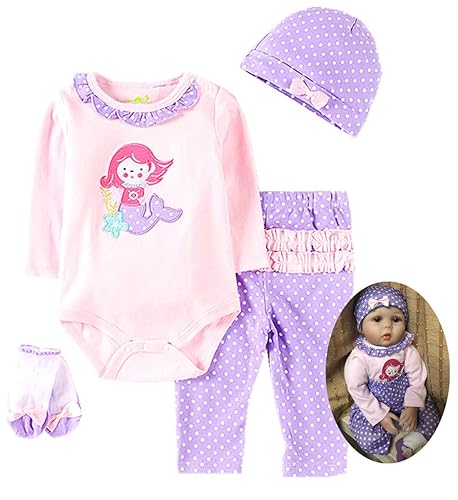 TATU Reborn Baby Dolls Clothes Girl 22 inch Pcs Sets Outfit Fits 20-23 inch Reborn Doll Newborn Baby Girl Clothing in Oman Whizz Clothing
