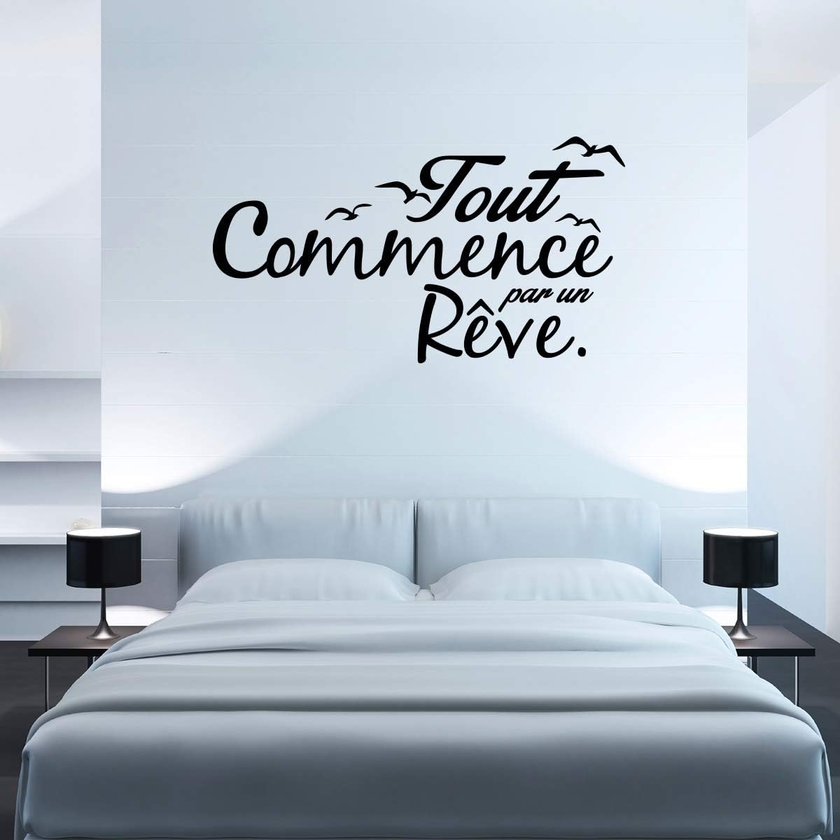 Ambiance-Live Sticker Everything Starts with a Dream Black, 55 x 110 cm - Image 4