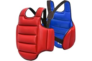 Boxing Body Protector Reversible, Boxing Chest Guard Kickboxing MMA Muay Thai Body Protector Adjustable Strike Shield Martial