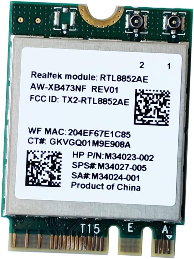 Tsadeer AW-XB473NF WiFi 6 AX M.2 Bluetooth 5.2 RTL8852AE 802.11AC/AX NGFF Card