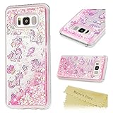 S8 Plus Case, Mavis's Diary Colorful Painting 3D Design Quicksand Cover Soft TPU Bumper Clear Case with Bling Glitter Shiny Diamonds Sparkle Flowing Liquid Stars for Samsung Galaxy S8 Plus, Unicorn