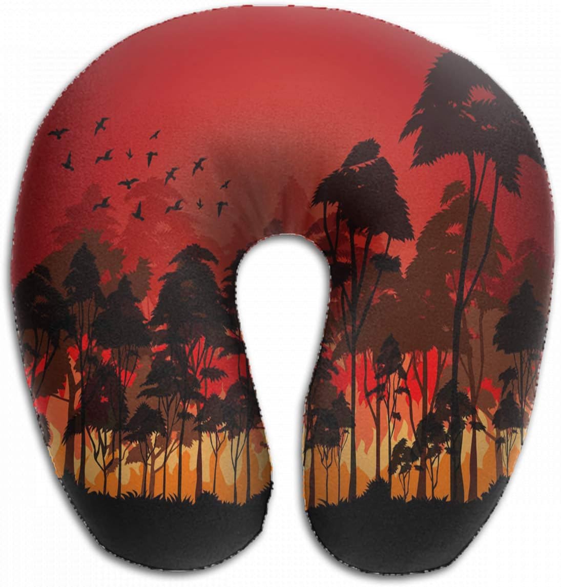 Emvency U-Shaped Travel Neck Support Pillow Forest Fires Burn Bush Dead Airplane 12x11.5 Inch Soft U-Pillows with Rebound Material for Kids Adults