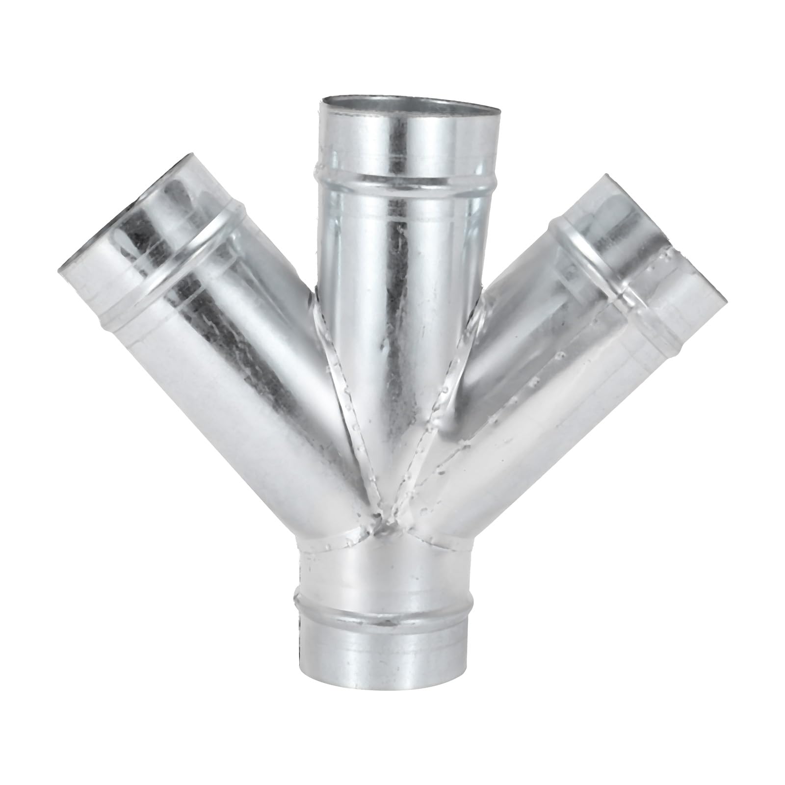 PATIKIL 3 Inch 4 Way Duct Connector, Galvanized Steel 45 Degree W Shape Ducting Splitter Air Vent Duct Hose Exhaust Pipe Adapter Dust Collection Fitting for HVAC Dryer Systems
