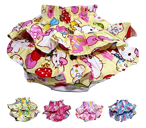 Dog Diaper Skirt Female Girl Sanitary Pant Dress Velcro DELIVERY 2 - 4 DAYS! (YELLOW, M - Waist 11 - 14)