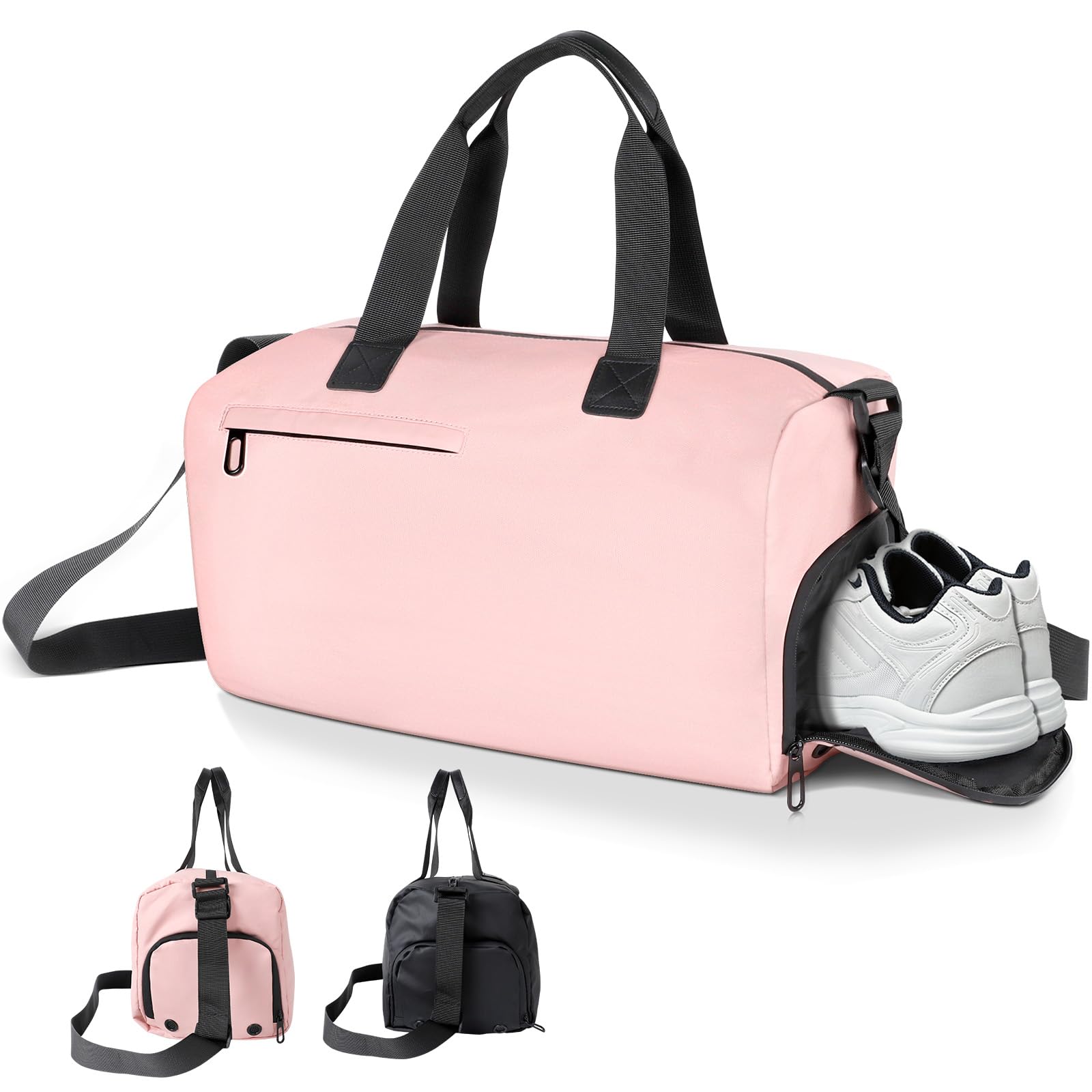 Romon Sports Bag, Travel Bag, Sports Bag, Swimming Bag, Training Bag with Shoe Compartment, Wet Compartment for Sports, Fitness, Travel, Swimming Bag, Gym Bags, Travel Bag for Men and Women, Pink,