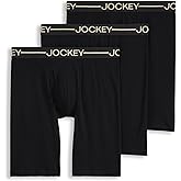 Jockey Men's Underwear Organic Cotton Stretch 9.5" Long Leg Boxer Brief - 3 Pack
