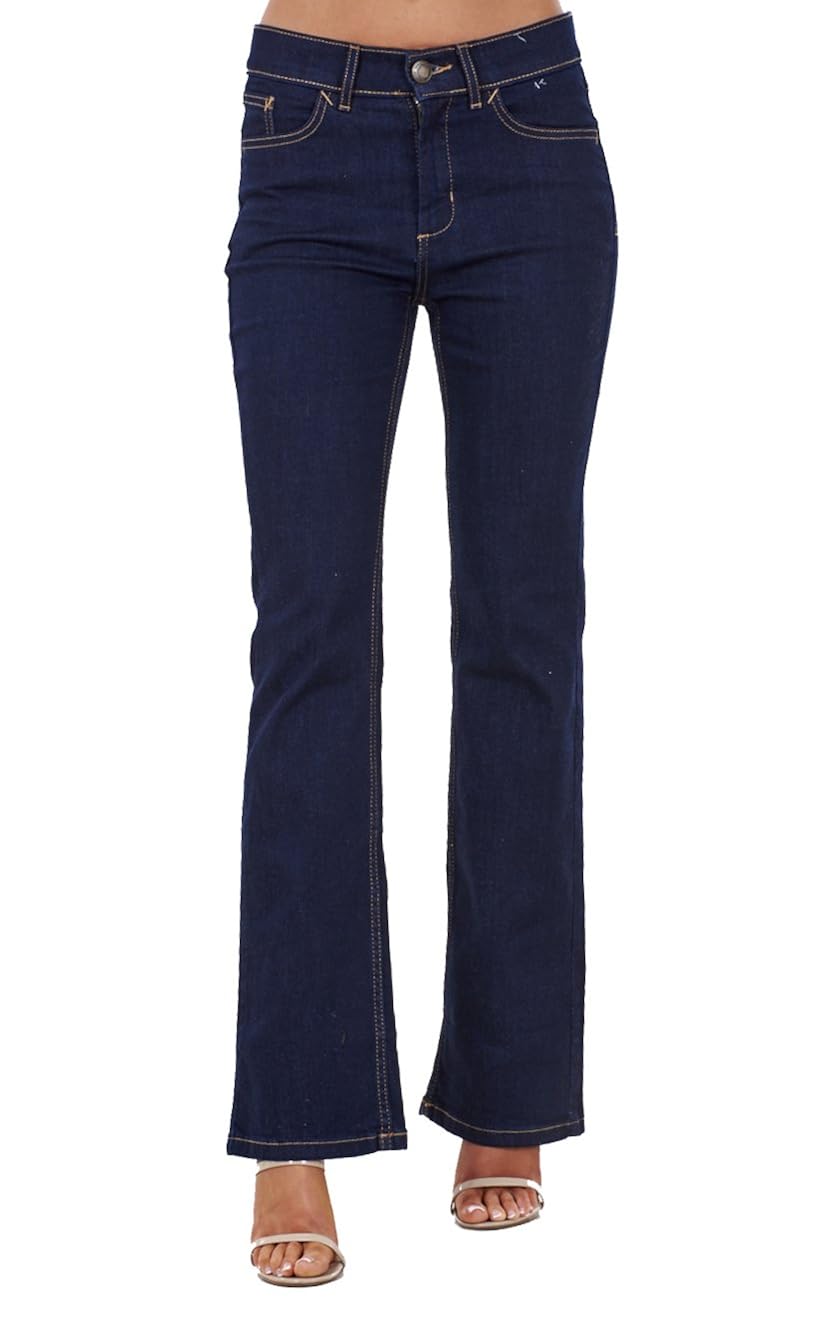 Ladies Ex High Street Indigo Jeans Blue Bootcut Womens Denim Sizes 624