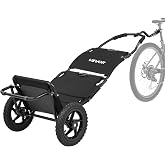 VEVOR Bike Cargo Trailer 60 lbs Load 3-in-1 Bicycle Wagon Cart Folding, Backpack/Trailer/Pushcart Mode with 12-Inch Wheels, Foldable Carbon Steel Frame, Fits 22-28 in Bike Wheels, for Carrying Cargo